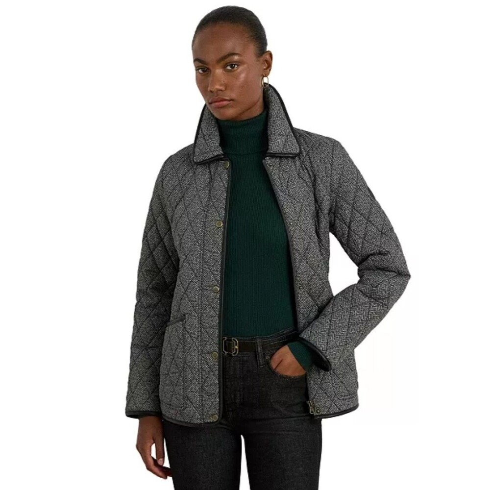 NWT Lauren Ralph Lauren Womens Quilted Velboa Lined Jacket Sz M Outerwear Winter